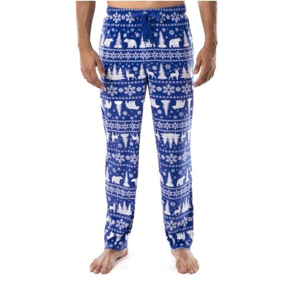 Mens Silky Fleece Winter Forest Soft Lightweight  Lounge Pajama Pants Size 3XL - Picture 2 of 8